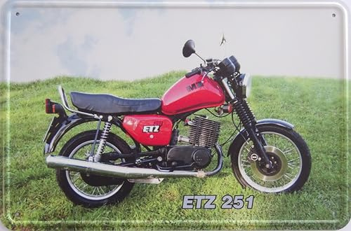Blechschild Schild 20x30cm - Motorrad MZ ETZ 251 DDR Oldtimer retro ETZ251