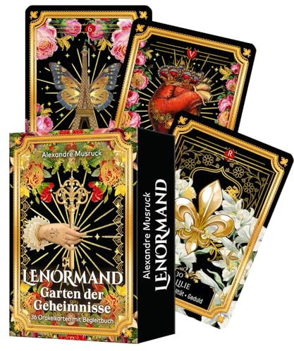 Lenormand – Garten der Geheimnisse: 36 Orakelkarten mit Begleitbuch - Wahrsage-Kartenset mit opulenter Ausstattung