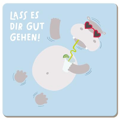 Grafik Werkstatt lustiger Untersetzer aus Kork | Lass es dir gut gehen!, Grün