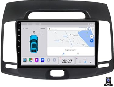 DXSYGMBN Android 14 Radio Coche 2 DIN con Pantalla Táctil De 9 Pulgadas para Hyundai Elantra 2006~2011 con Carplay/Android Auto, WiFi/GPS/Bluetooth/RDS/USB/FM/Mandos del Volante,C20 Pro