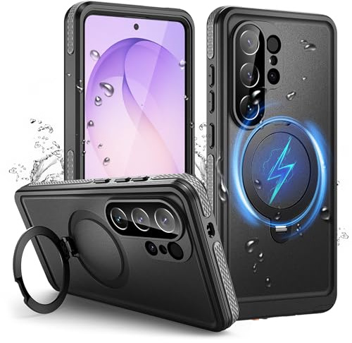 Wusbulk Cover per Samsung S26 Ultra Impermeabile con Supporto Magnetico | 360° Completa Protezione IP68 Waterproof Case con Magsafe, Antipolvere Antiurto Custodia per Samsung Galaxy S26 Ultra, Nero