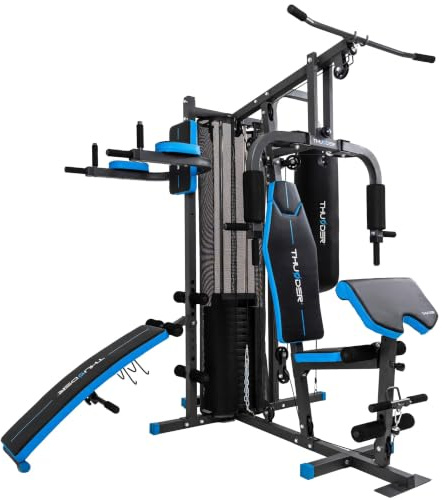 THUNDER Multifunktionale Kraftstation Home Gym Fitnessstation mit Kabelzug & Muskelaufbau Training (Punch)