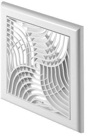 Griglia di aerazione, da parete o soffitto, in plastica, modellata per le varie direzioni del flusso d’aria, colore: bianco (Tx1)
