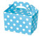 10 Blue Polka Dot Party Boxes - Spotty Food Loot Lunch Cardboard Gift