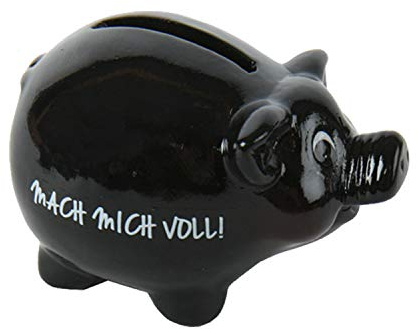 Roomando Spardose Schwein Mach'mich voll schwarz groß