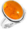 Jeweloporium 925 Silber Ringe für Frauen Orange Bernstein Edelstein Boho Silber Ringe Größe 64(20.4) Geburtstag Geschenk Handgefertigt Schmuck