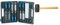 Draper Expert 88605 8 Piece Wood Chisel Set & 51095 Rm956/2 Rubber Mallet with Hardwood Shaft, 400g, Blue