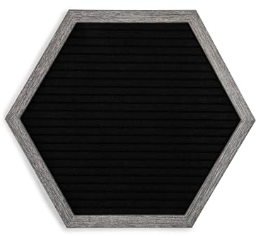 Core Home Tablero de fieltro con marco y soporte vintage, incluye 128 letras, números y símbolos, 30,5 x 30,5 cm, gris/negro