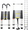 Joparri Scala telescopica in alluminio con gancio rimovibile 4,4 m, allungabile, in alluminio, antiscivolo, portata 150 kg, colore silver
