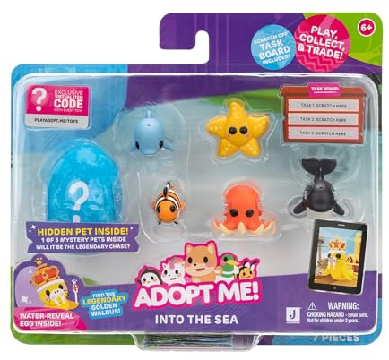 Adopt Me! AME0062-6er Figuren Pack - Unterwasser, offizielles Figurenset mit Spielcode