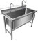 LBONG Fregadero Cocina Comercial, Grande Fregaderos Industriales,Exterior Jardin Fregadero Acero Inoxidable 1 Compartimientos Con Grifo (120X70X80cm/47.2X27.5X31.4in,15.7 Deep)