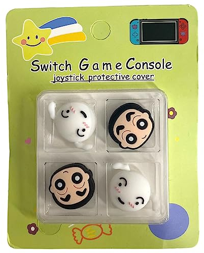 Prysm Gaming Shin Chan & Chiro Dog Pack of 4 Rubber Thumb Grips Caps Covers Compatible With Original Switch Joy-Con, Switch Lite