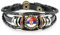 LODMLOER Serbien-Flagge-Armband Für Damen/Herren – Mehrschichtiges Geflochtenes Leder-Charme-Armband Mit Cabochon,Nationales Unisex-Flagge-Pride-Armband-Armband,Schmuck,Geschenke,Flagge,18,20 cm