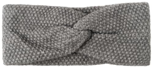 styleBREAKER Damen Strick Stirnband mit Reiskorn Strickmuster und Twist Knoten, warmes Winter Haarband, Headband 04026064, Farbe:Grau