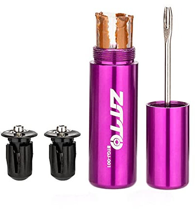 YIWENG Fahrradreifen-Reparaturset Tubeless Tire Plug Tool Fix Flat Puncture mit 5 Streifen und 2 Lenkerstopfen für MTB Mountain Road Bike,Werkzeug zum Fixieren von Flachstichen