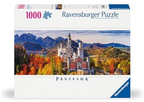 Ravensburger Puzzle 12000445 - Schloss in Bayern - 1000 Teile Puzzle für Erwachsene und Kinder ab 14 Jahren, Puzzle von Schloss Neuschwanstein im Panorama-Format