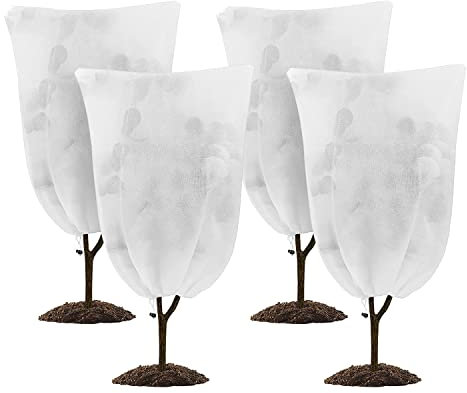 Wlauqueta - Juego de 4 fundas protectoras el clima frío, 61 x 81 cm, con cordón de sujeción para el exterior