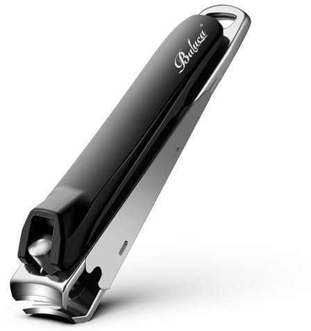 BALUCA Coupe-ongles avec récupérateur, sans désordre et anti-éclaboussures, coupe-ongles en acier inoxydable pour homme et femme