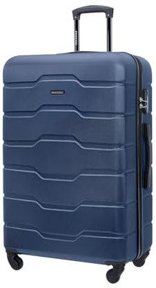 PUCCINI Koffer Alicante Hartschalenkoffer Trolley Leicht Reisekoffer mit 4 Rollen M-L-XL (Dunkelblau, XL)