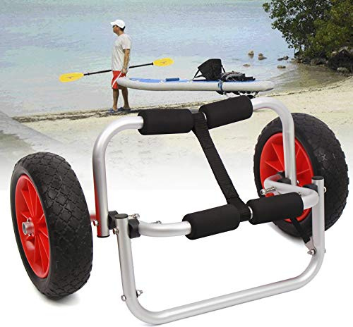 KOLHGNSE Kajakwagen Transport Kanuwagen faltbar Bootswagen 150LBS 2 Räder Bootstrailer Bootsanhänger Kajak Faltboot Kanu Zubehör Transportwagen hochwertiges Luftfahrtaluminium