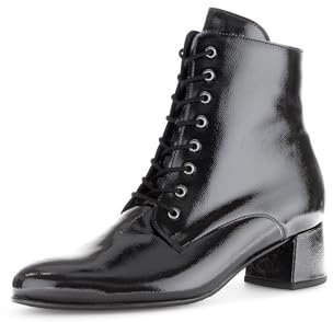 Gabor Damen Schnürstiefeletten, Frauen Stiefeletten,Best Fitting,schnürboots,reißverschluss,Stiefel,Bootee,Booties,schwarz,42 EU / 8 UK