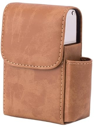 Étui à cigarettes for hommes, étui à cigarettes en cuir, support for briquet, étui à cigarettes avec étui de rangement en cuir PU for cigarettes, pochette, support for briquet, carte de nom, conteneur