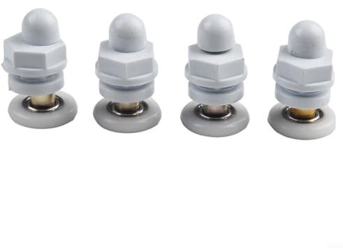 HEBEOT Lot de 4 roulettes de porte de douche pour une utilisation sur des portes en verre de 4 à 8 mm, pour la plupart des cabines de douche, cabines de douche (19 mm)