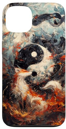 Japanischer Kitsune Ninetail Fuchs Yin und Yang Hülle für iPhone 13