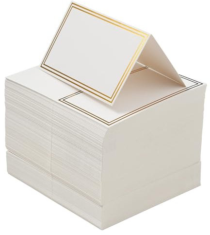 THE TWIDDLERS Weiße Tischkarten mit Doppelten Goldrand - Platzkarten für Hochzeiten, Besondere Anlässe & Partys (400)