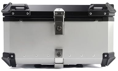 POIBNZ Motorrad Topcase für Piaggio Zip 2005-2023, Multifunktionale Wasserdicht Tragbares Motorradkoffer, Motorrad Reise Aufbewahrungsbox Sicher und Langlebig,65L-Silver