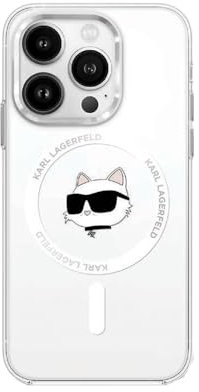 Karl Lagerfeld IML Printed Logo Owl Head MagSafe Compatible Case for iPhone 16 Series (White, iPhone 16 Pro Max)