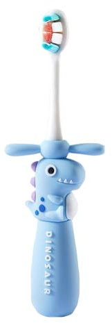 RYZGOJV Easy Grip Manuelle Zahnbürsten für Kinder, ultraweiche Zahnbürsten für Kinder, extra saubere Zahnbürste, fliegender Dinosaurier, Blau