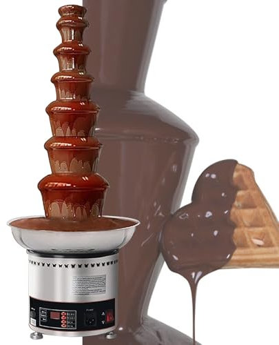 Fontana Per Fonduta Di Cioccolato Commerciale, Fontana Per Fonduta Di Cioccolato In Acciaio Inox, Fontana Elettrica Per Cioccolato, Temperatura Di Debug 0~150°C, Con Controllo Digitale,7tiers