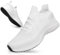 Giniros Sneaker Herren Schuhe Laufschuhe Sportschuhe Turnschuhe Running Tennis Freizeit Straßenlaufschuhe Leichtgewichts Atmungsaktiv Walkingschuhe Outdoor Fitness Jogging Hallenschuhe Weiß 42EU
