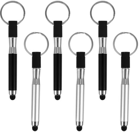 RAXLUPO 6 Stück Mini Universal Stylus 3 In 1 Stift Touch Pen Touchscreen Stift Schlüsselbund Stylus Tablet Stift Handy Stift Kompatibel mit Eingabestift Smartphone,für Alle Smartphone,Tablets