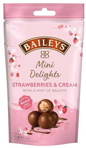 Strawberries & Cream 102 g - Chocolat Mini Délices Saveur Fraises & Crème de 102 g, Idéal pour les Amateurs de Douceurs Gourmandes - Mini Delights - Compatible avec Baileys