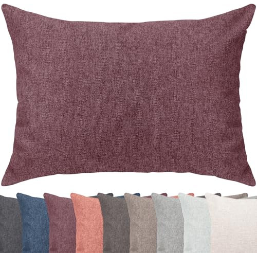 Selfitex Modisches Couchkissen XXL 60x80 cm, Sofakissen mit Füllung und Bezug, kuschelweiches Lesekissen, dekoratives Fernsehkissen, Deko- und Kopfkissen, Rückenkissen (Weinlila)
