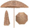 GOPLUS Parasol de Jardin Exterieru en Chaume PP avec Toit, 2,4M Parasol Paille de Style Hawaïen Tropical 8 Baleines, 7 Couches, Anti-UV, Parasol pour Plage Patio Terrasse, Base Non Inclus