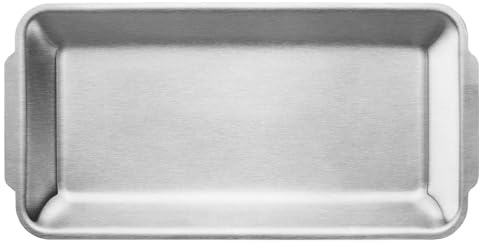 Wagensteiger SUS304 Stainless Steel Serving Platters, Rectangle Metal Dinner Plates with Handles, Decorative Tray, Cheese Board, Compact Size for Appetizer or Side Dishes (8.66 x 4.33 inches)