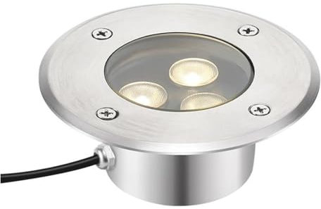 OrbitCob Spot LED Exterieur Encastrable Ultra Fin 3W IP68 Étanche Acier Inoxydable Lumières Enterrées pour Égayer Trottoir, Terrasse, Jardin Parc(Blanc Chaud 3000K,220V)