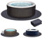 SINBLUE - Tapete redondo impermeable para bañera de hidromasaje, de 7.5 x 7.5 pies, para jacuzzi inflable al aire libre, protector para evitar la penetración de líquidos para proteger el suelo