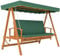 Outsunny 2 in 1 Hollywoodschaukel mit Liegefunktion, 3-Sitzer Gartenschaukel aus Holz, Holzschaukel mit Sonnendach Sitzauflage, Schaukelbank bis 330kg, für Garten, Terrasse, 236x130x181 cm, Dunkelgrün