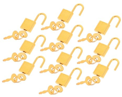 Ciieeo 1 Set Serratura Quadrata Piccolo Lucchetto Lega Di Zinco D'oro