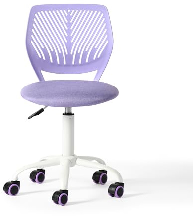 FurnitureR Schreibtischstuhl, ergonomischer Drehstuhl ohne Armlehnen, höhenverstellbarer Bürostuhl mit Rollen, komfortabler Arbeitsstuhl für Home Office, Schlafzimmer und Arbeitszimmer