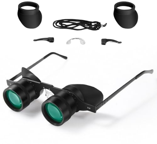 10X Binocular Glasses, Hands-Free Lazy Glasses, Easy Focus Binoculars for Bird Watching, Sports, Concerts, Theater, Opera, TV, Sight Seeing