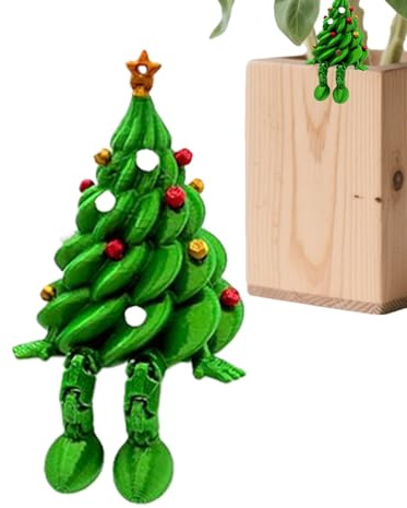 Yurosuis Christmas Tree - 3D Printed Christmas Decoration - With Moving Legs Cute Figures Decoration, For Desk, Living Room, Office, Festive Mood