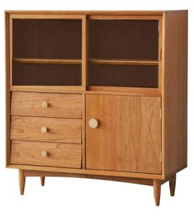 SFANIIX Buffetschrank 90x40x100cm Massivholz Sideboard Kirsche Restaurant Ablagetisch Einfache Log Möbel Japanischen Stil Kleine Wohnung