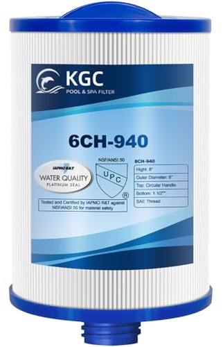 KGC Spa Filter 6CH-940 für Whirlpool, 1 Stück Ersatz für Pleatco PWW50P3 (1 1/2 SAE Grobgewinde), Unicel 6CH-940, Filbur FC-0359, Waterway 817-0050, waschbare Filterkartusche, hoher Durchfluss
