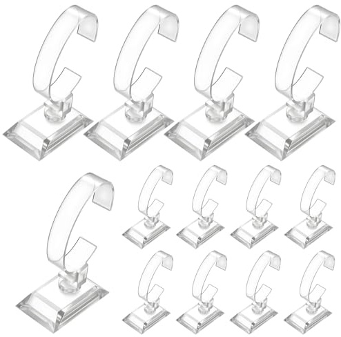 ZHENGYYUU 13 PcsWatch Stands, Bracelet Holder Display, Bracelet Stand, Clear C Shape Watch Display Stand Holders Racks for Home Store Jewelry Showcase Displaying (5 Large, 8 Small)