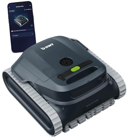 BWT Robot de piscina ES Echo | Aspiradora de piscina con batería y control por aplicación | Navegación inteligente ultrasónica | batería intercambiable | limpia suelo/paredes/línea de flotación | 3 h